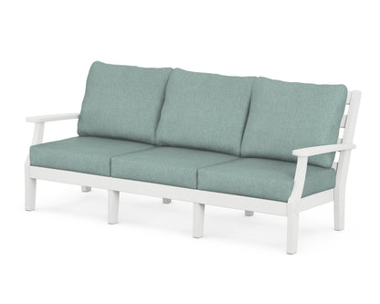 POLYWOOD® Chesapeake Deep Seating Sofa in White / Glacier Spa