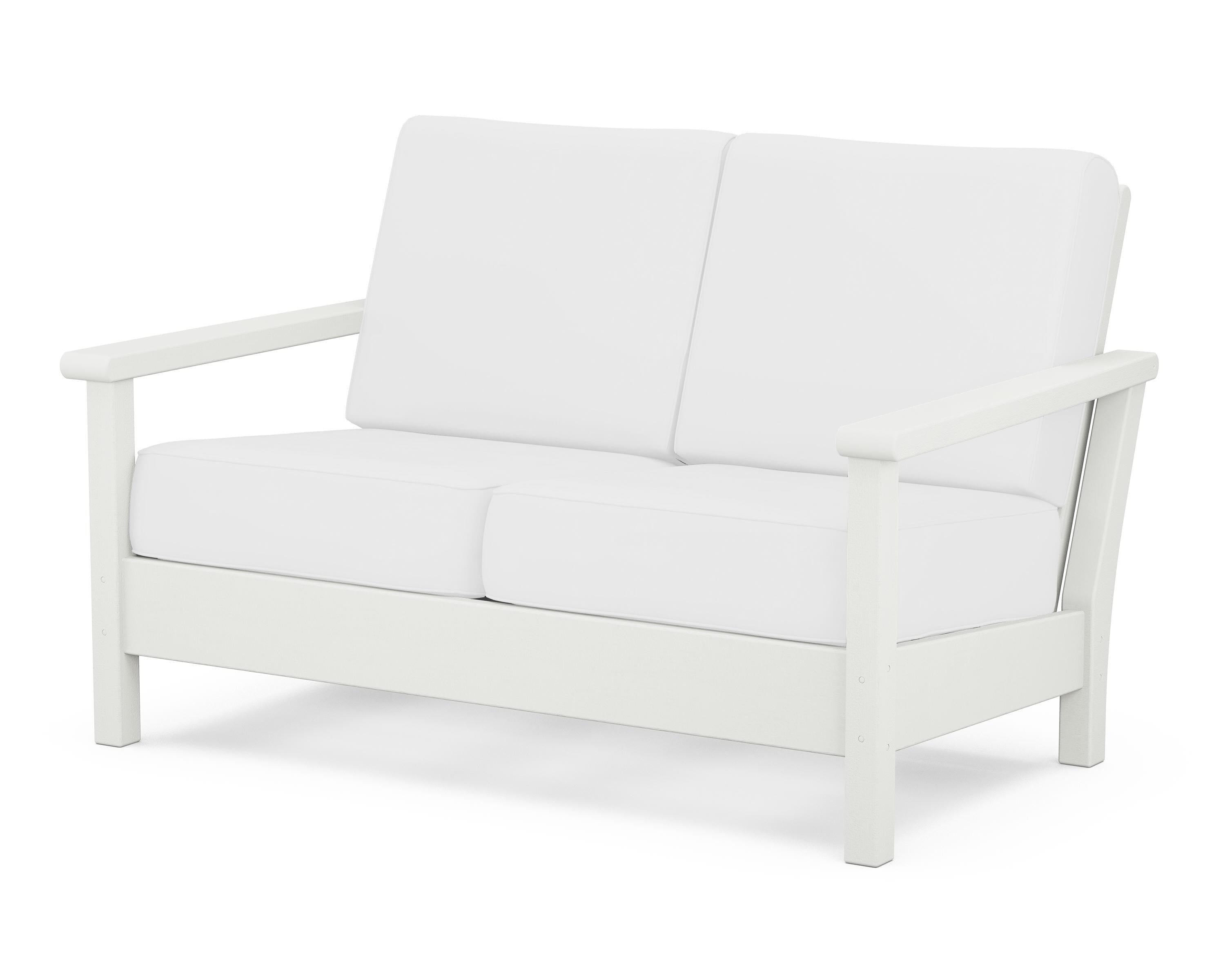 POLYWOOD® Harbour Deep Seating Loveseat in Vintage White / Natural