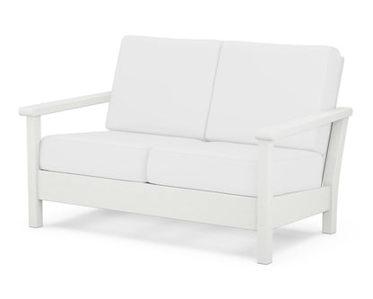 POLYWOOD® Harbour Deep Seating Loveseat in Vintage White / Natural