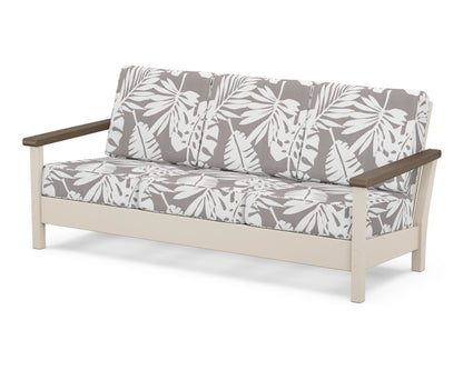 POLYWOOD® Harbour Deep Seating Sofa in Sand / Kona / Leaf Grey Mist