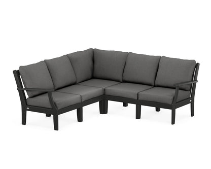 POLYWOOD® Braxton Modular 5-Piece Deep Seating Set in Black / Spectrum Carbon
