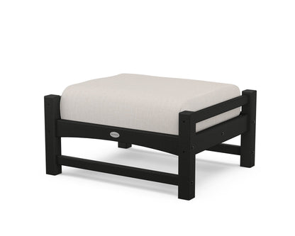 POLYWOOD® Club Ottoman in Black / Cast Ash