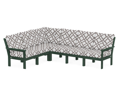 POLYWOOD® Vineyard 6-Piece Sectional in Green / Trellis Grey Mist