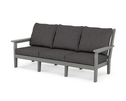 POLYWOOD® Chippendale Deep Seating Sofa in Slate Grey / Ash Charcoal