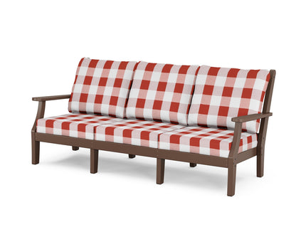 Country Living Wovendale Deep Seating Sofa in Mahogany / Buffalo Plaid Crimson