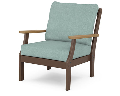 POLYWOOD® Braxton Deep Seating Chair in Mahogany / Natural / Glacier Spa