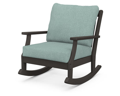 POLYWOOD® Braxton Deep Seating Rocking Chair in Vintage Coffee / Glacier Spa