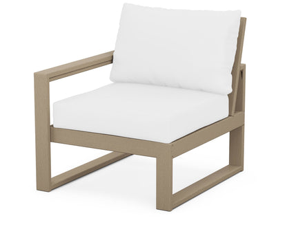 POLYWOOD® EDGE Modular Left Arm Chair in Vintage Sahara / Natural