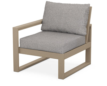 POLYWOOD® EDGE Modular Left Arm Chair in Vintage Sahara / Grey Mist
