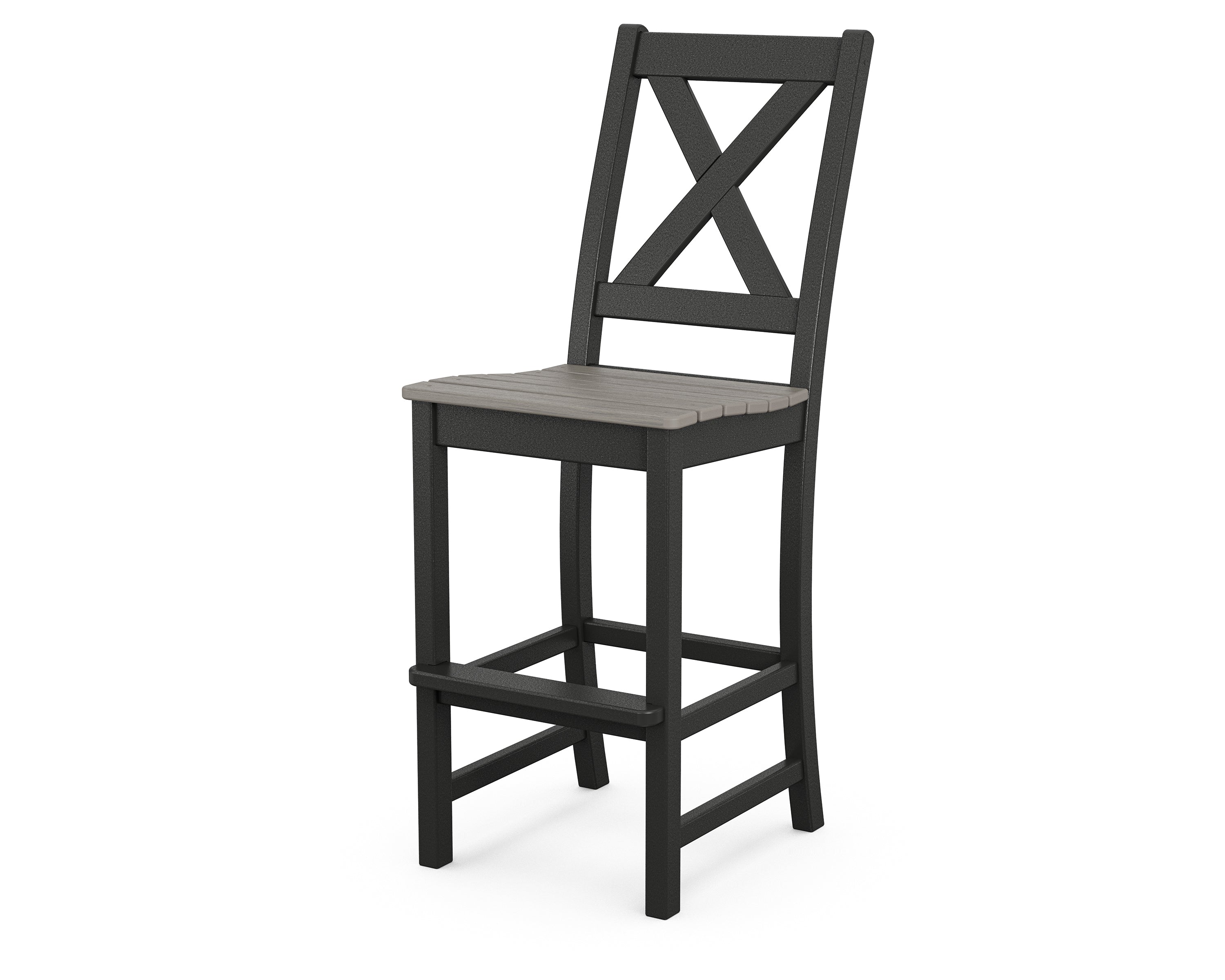 POLYWOOD® Braxton Bar Side Chair in Black / Driftwood