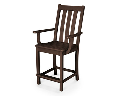 POLYWOOD® Vineyard Counter Arm Chair in Mahogany