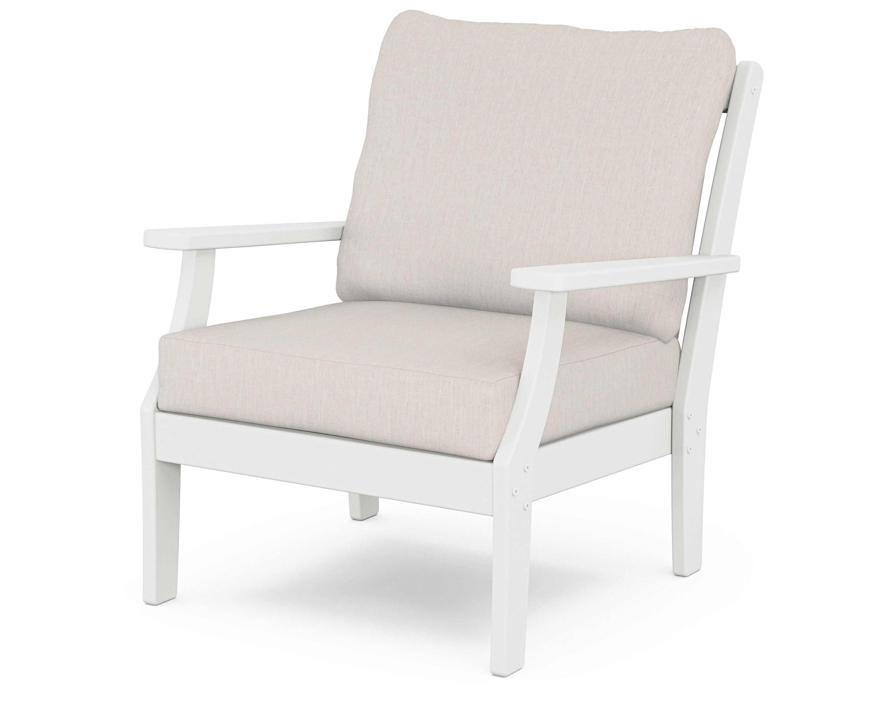POLYWOOD® Braxton Deep Seating Chair in White / Cast Ash