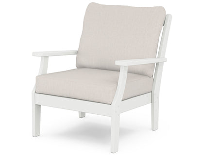 POLYWOOD® Braxton Deep Seating Chair in White / Cast Ash