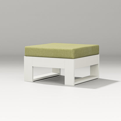 PW Designer Series Latitude Lounge Ottoman in Vintage White / Chartreuse Boucle