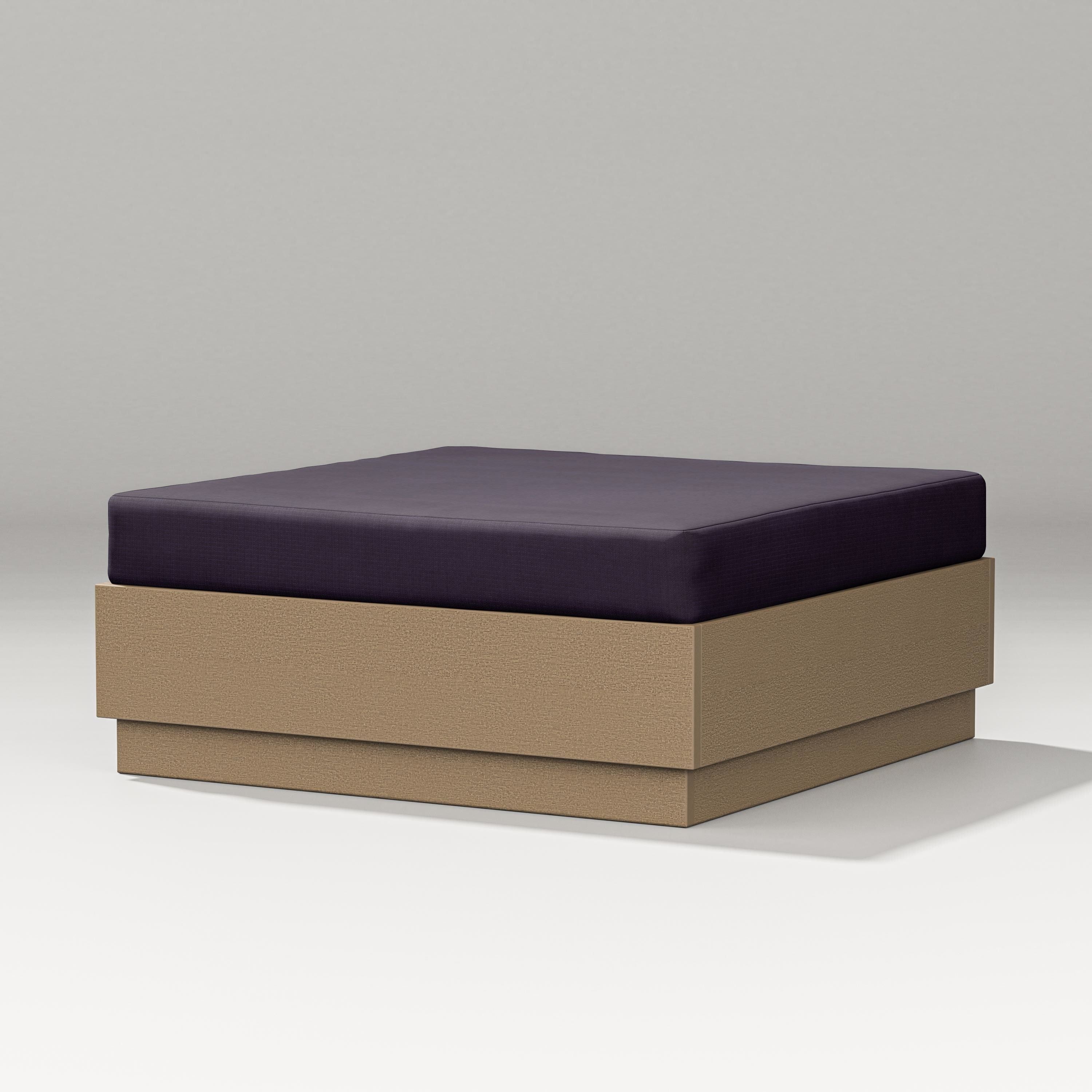 PW Designer Series Elevate Lounge Ottoman in Vintage Sahara / Navy Linen