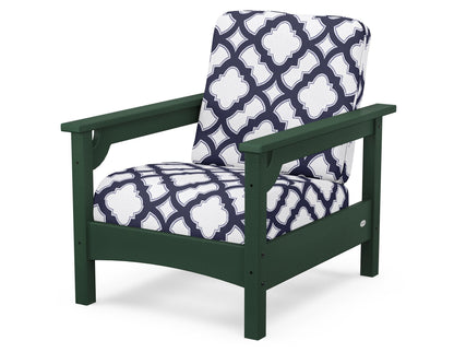 POLYWOOD® Club Chair in Green / Trellis Navy