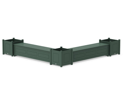 Country Living 72" Country Living L- Shaped Planter Storage Bench Corner Set- Large in Green