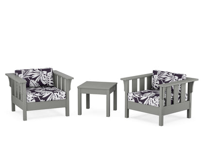 Martha Stewart by POLYWOOD® Acadia 3-Piece Deep Seating Set in Slate Grey / Leaf Navy