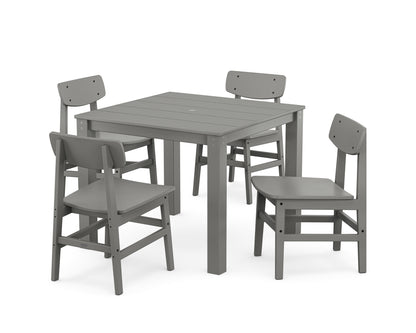 POLYWOOD® Modern Studio Urban Chair 5-Piece Parsons Dining Set in Slate Grey