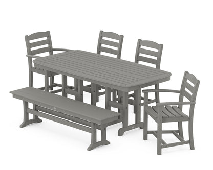 POLYWOOD® La Casa Café 6-Piece Dining Set with Bench in Slate Grey
