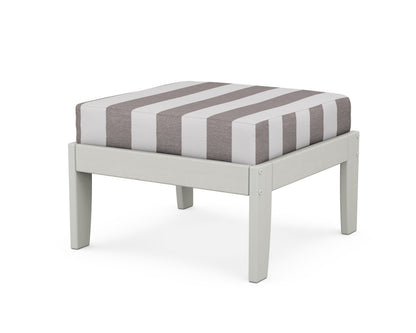 Unbranded Modular Ottoman - Classic in Vintage White / Cabana Stripe Grey Mist