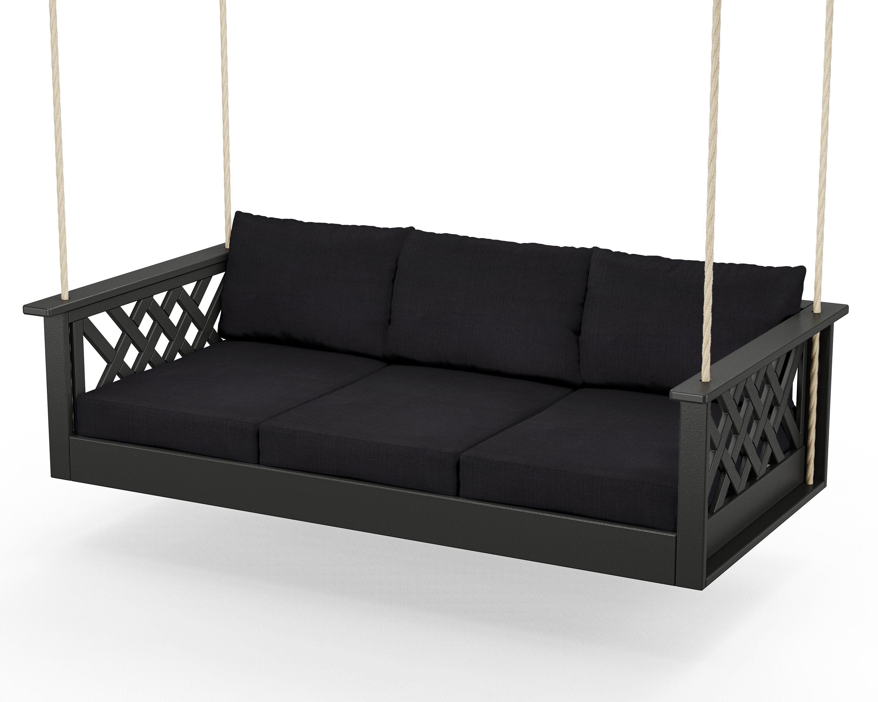 Country Living Wovendale Daybed Swing in Black / Midnight Linen