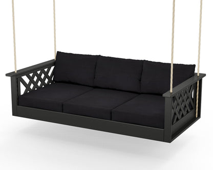 Country Living Wovendale Daybed Swing in Black / Midnight Linen