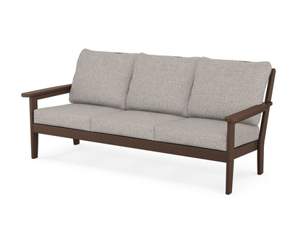 Country Living Cottage Deep Seating Sofa in Mahogany / Weathered Tweed