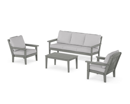 Country Living Cottage 4-Piece Deep Seating Set with Sofa in Slate Grey / Granite