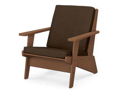 POLYWOOD® Riviera Modern Lounge Chair in Teak / Canvas Java
