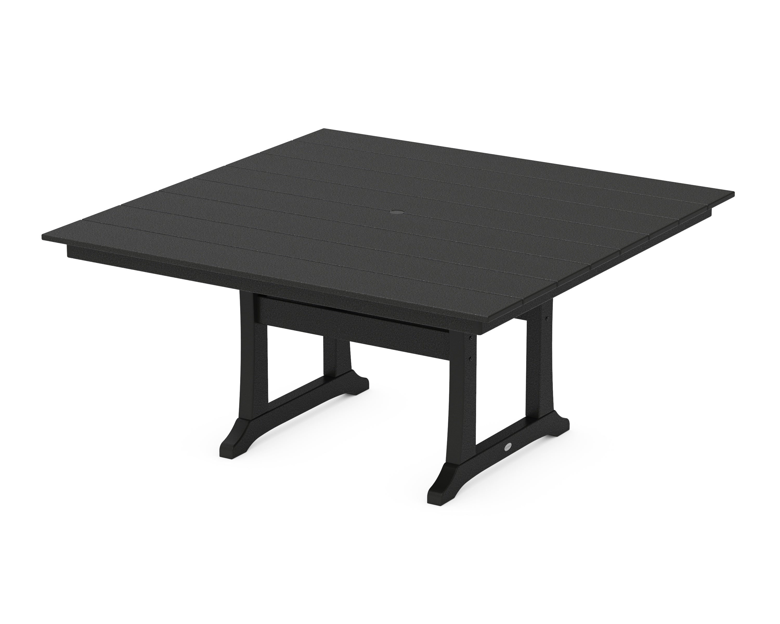 POLYWOOD® Farmhouse Trestle 59" Dining Table in Black