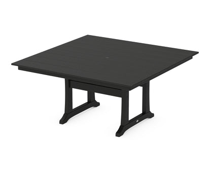 POLYWOOD® Farmhouse Trestle 59" Dining Table in Black