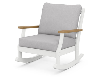 POLYWOOD® Braxton Deep Seating Rocking Chair in White / Natural / Granite