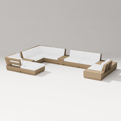 PW Designer Series Elevate 12-Piece Conversation Sectional Set in Vintage Sahara / Natural