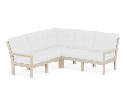 POLYWOOD® Vineyard 5-Piece Sectional in Sand / Natural