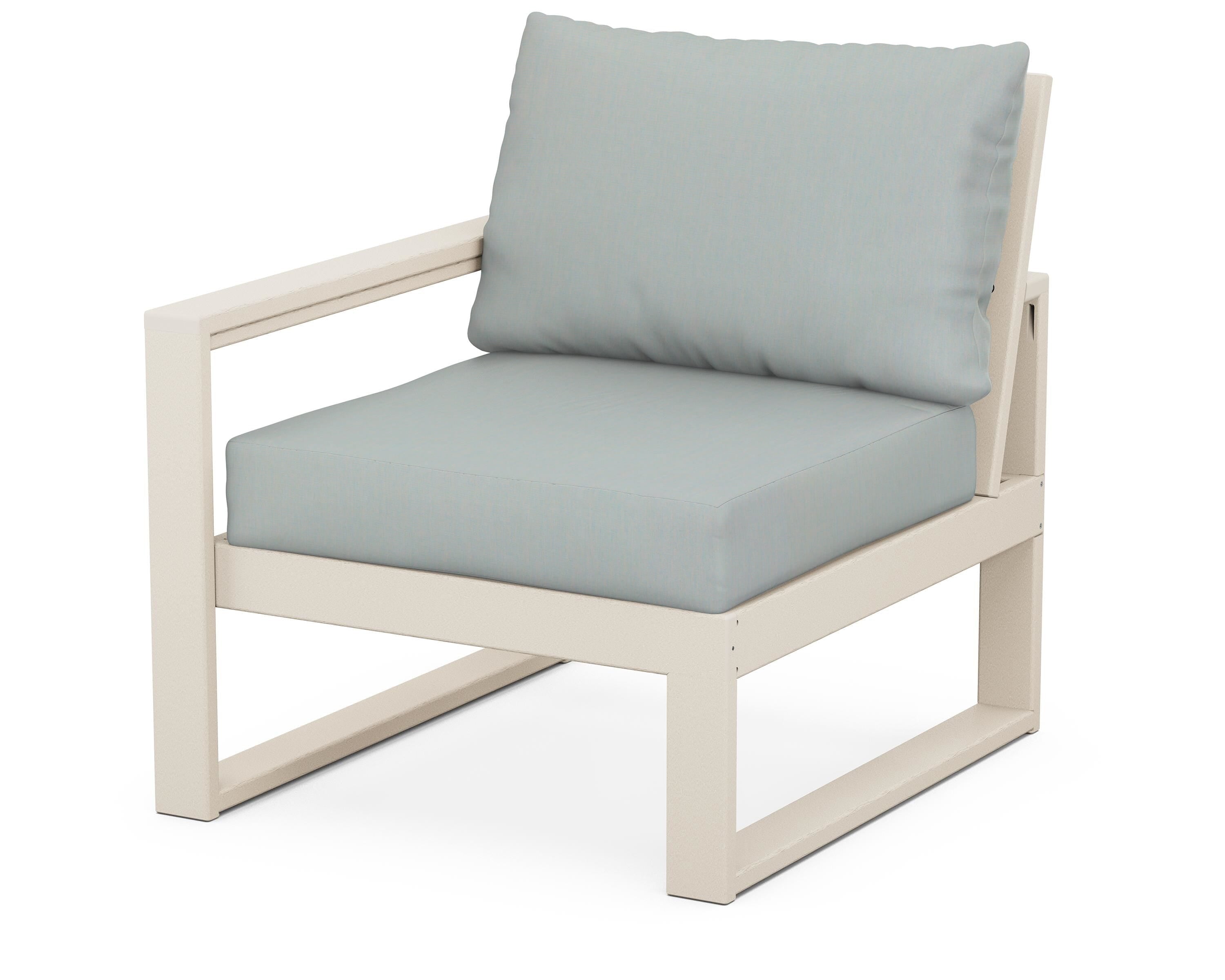 POLYWOOD® EDGE Modular Left Arm Chair in Sand / Spa
