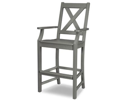 POLYWOOD® Braxton Bar Arm Chair in Slate Grey