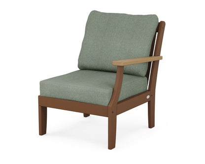 POLYWOOD® Braxton Modular Right Arm Chair in Teak / Natural / Cast Sage