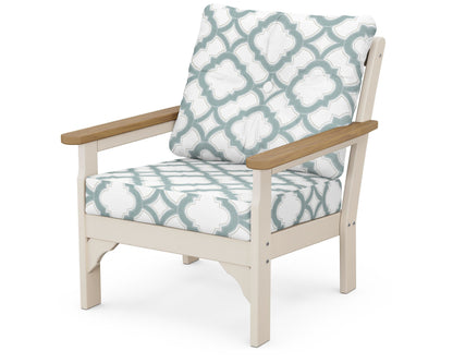 POLYWOOD® Vineyard Deep Seating Chair in Sand / Natural / Trellis Glacier Spa