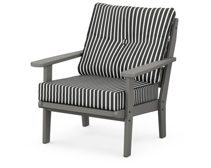 POLYWOOD® Lakeside Deep Seating Chair in Slate Grey / Shore Classic