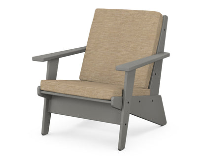 POLYWOOD® Riviera Modern Lounge Chair in Slate Grey / Charmer Desert