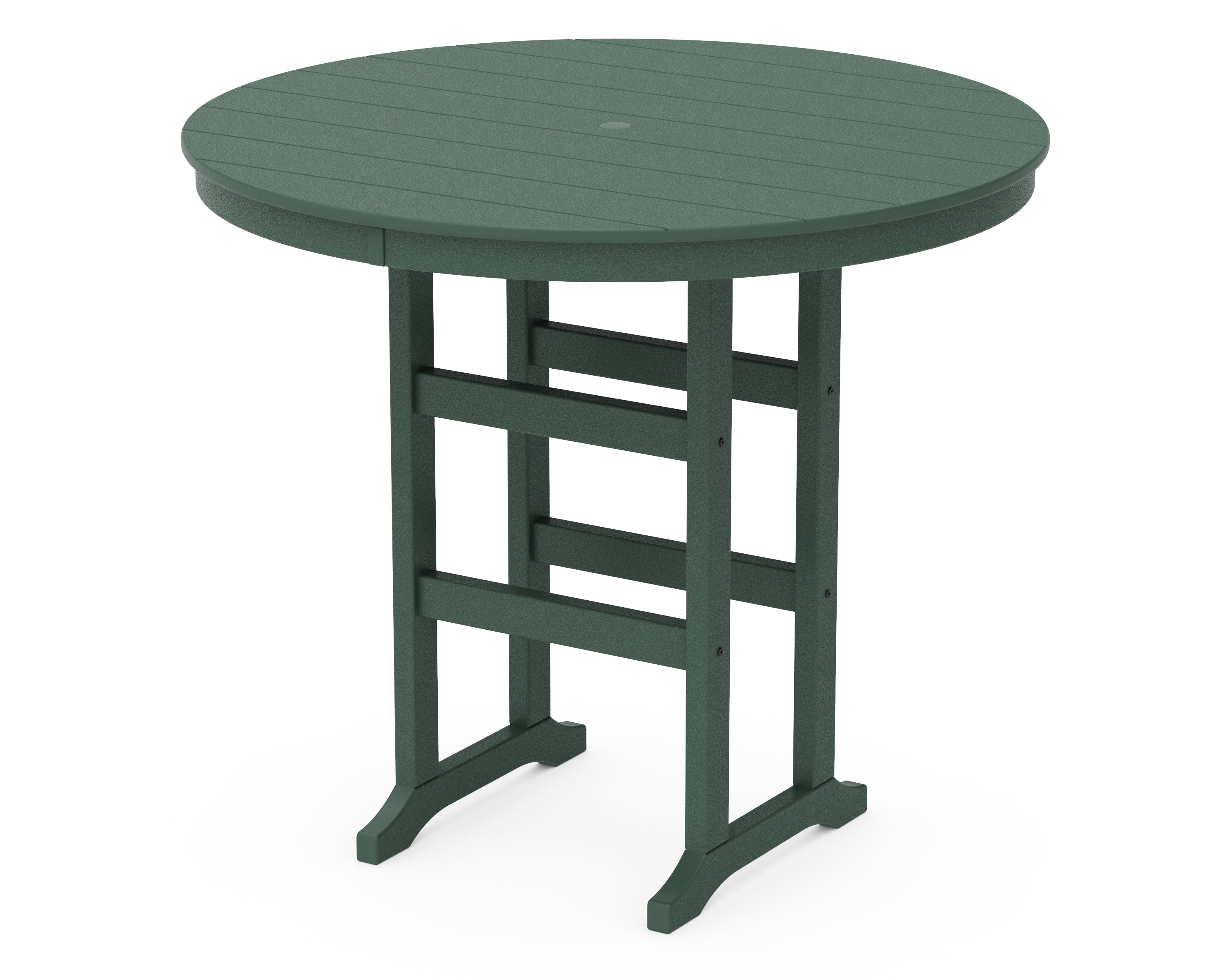 POLYWOOD® 48" Round Farmhouse Bar Table in Green