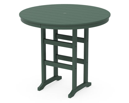 POLYWOOD® 48" Round Farmhouse Bar Table in Green