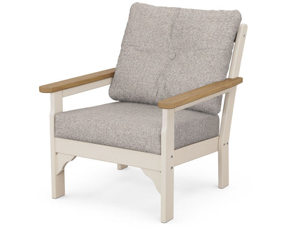 POLYWOOD® Vineyard Deep Seating Chair in Sand / Natural / Weathered Tweed