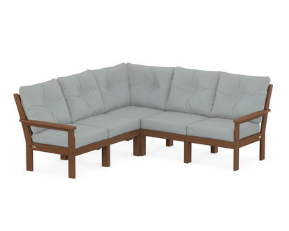 POLYWOOD® Vineyard 5-Piece Sectional in Teak / Spa