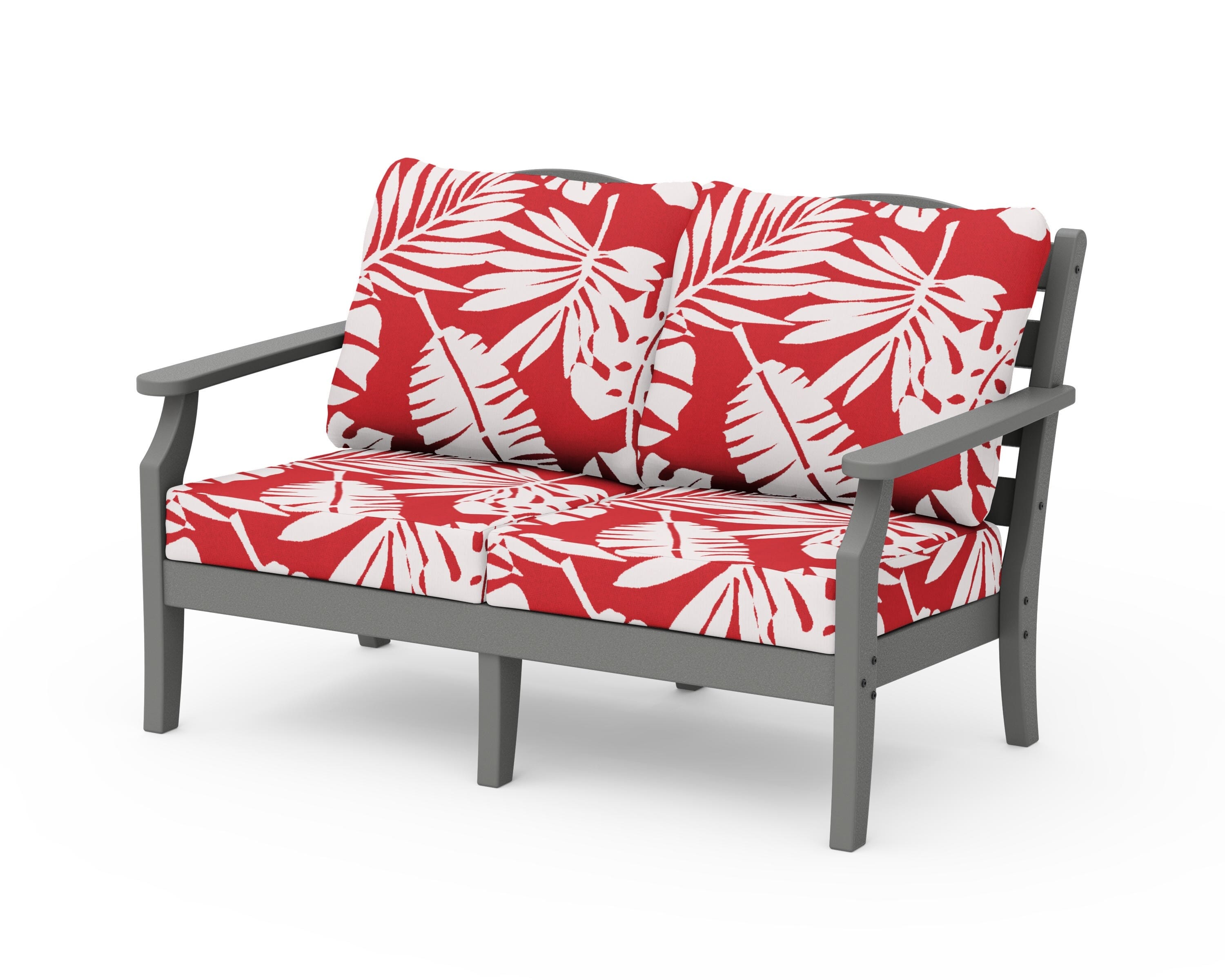 Draper James™ by  POLYWOOD® Savannah Deep Seating Loveseat in Slate Grey / Leaf Crimson