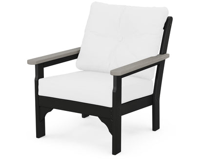 POLYWOOD® Vineyard Deep Seating Chair in Black / Driftwood / Natural