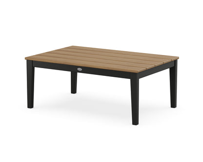POLYWOOD® Newport 28" x 42" Coffee Table in Black / Natural