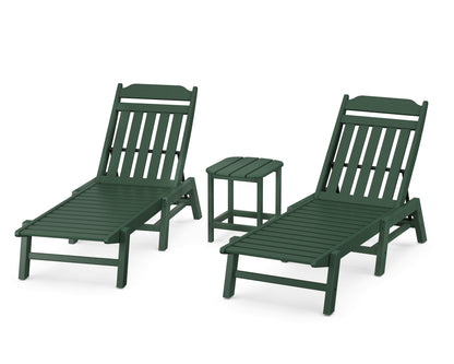 Country Living Cottage 3-Piece Chaise Set in Green