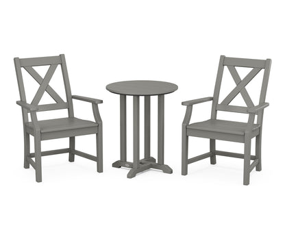 POLYWOOD® Braxton 3-Piece Round Bistro Dining Set in Slate Grey